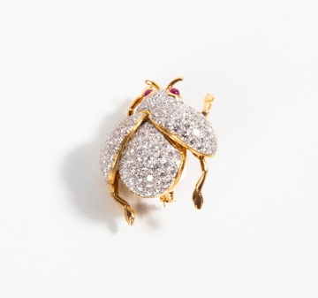 18K Gold, Diamond, & Ruby Ladybug
