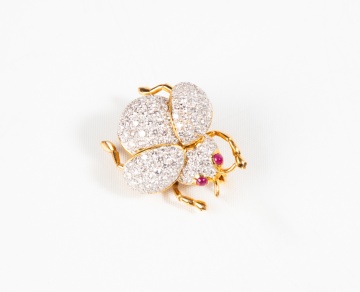 18K Gold, Diamond, & Ruby Ladybug