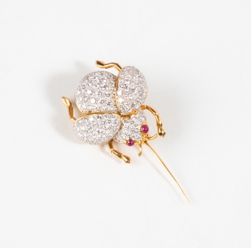 18K Gold, Diamond, & Ruby Ladybug