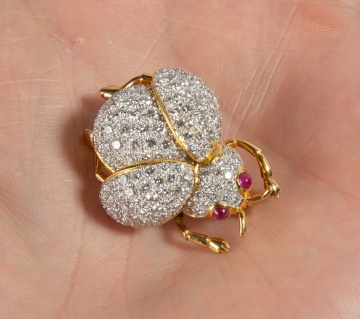 18K Gold, Diamond, & Ruby Ladybug