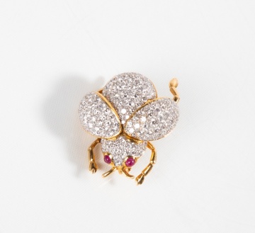 18K Gold, Diamond, & Ruby Ladybug