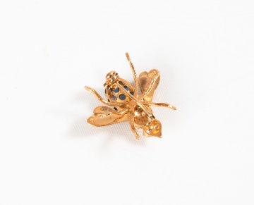 14K Gold, Diamond, & Sapphire Fly Pin