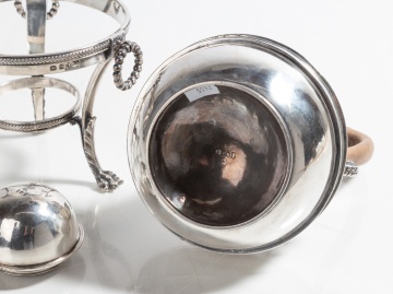 George III Sterling Silver Tea Pot Kettle on Stand, Paul Storr, London, 1803