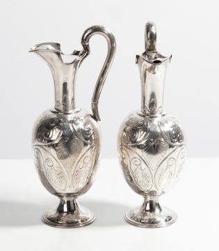 Victorian Sterling Silver Claret Jugs, John Figg, London, 1843