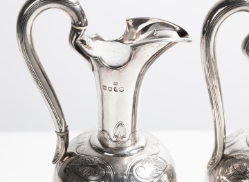 Victorian Sterling Silver Claret Jugs, John Figg, London, 1843