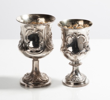 Victorian Sterling Silver Parcel Gilt Goblets