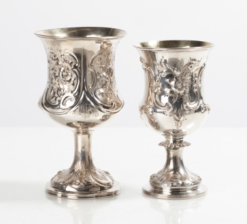 Victorian Sterling Silver Parcel Gilt Goblets