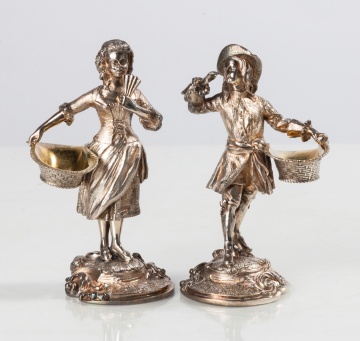 Asprey & Garrard Figural Parcel-Gilt Sterling Silver Salts