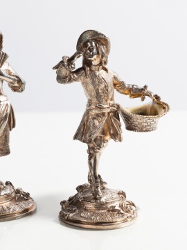 Asprey & Garrard Figural Parcel-Gilt Sterling Silver Salts