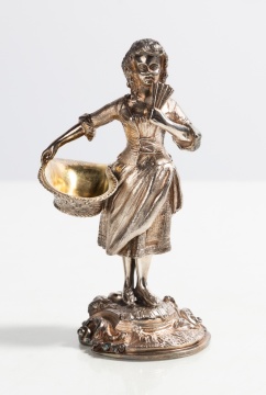 Asprey & Garrard Figural Parcel-Gilt Sterling Silver Salts