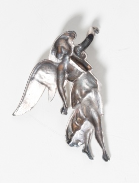 19th Century French Sterling Silver Angel Watch Holder