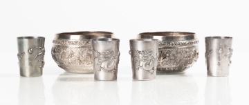 Chinese / Asian Sterling Silver Cordials & Bowls