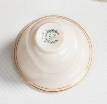 Twelve Sterling Silver & Lenox Porcelain Demitasse Cups & Saucers