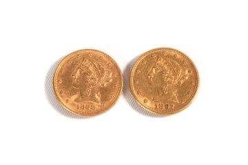 1898 & 1897 Liberty Head $5 Gold Coins