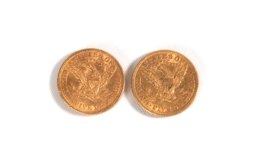 1898 & 1897 Liberty Head $5 Gold Coins