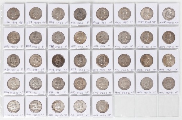 Liberty, Franklin, Kennedy, Capped Bust, & Barber Half Dollar Coins