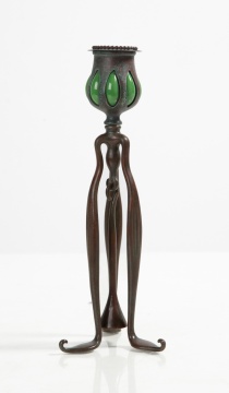 Tiffany Studios Blown-Out Cat's Paw Candlestick