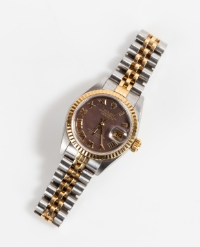 Ladies' Rolex Datejust Stainless Steel Black Mother of Pearl Dial Watch