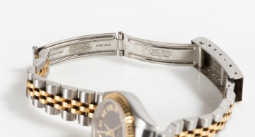 Ladies' Rolex Datejust Stainless Steel Black Mother of Pearl Dial Watch