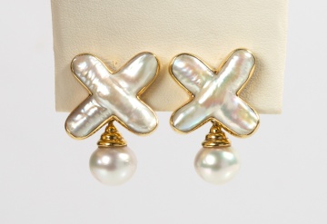 Christopher Walling Freshwater X Pearl Earrings