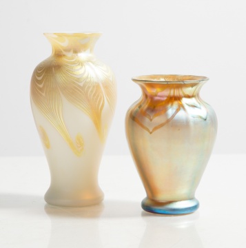 Steuben Aurene Cabinet Vases