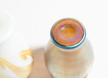 Steuben Aurene Cabinet Vases