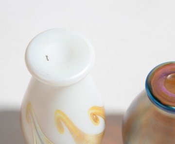 Steuben Aurene Cabinet Vases