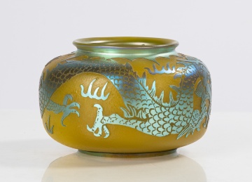 Steuben Dragon Acid Cut-Back Vase