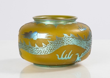 Steuben Dragon Acid Cut-Back Vase