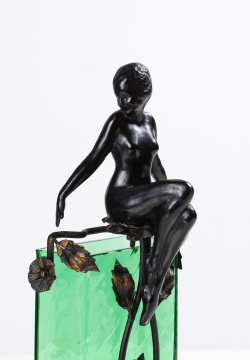 Steuben Pomona Green Optic Swirl Art Nouveau Vases