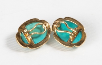 Turquoise Cameo Earrings