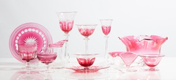 Steuben Ruby-Cut-to-Clear Tableware