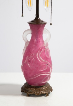 Steuben Rose Quartz Glass Lamp
