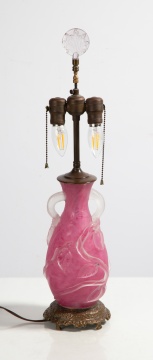 Steuben Rose Quartz Glass Lamp