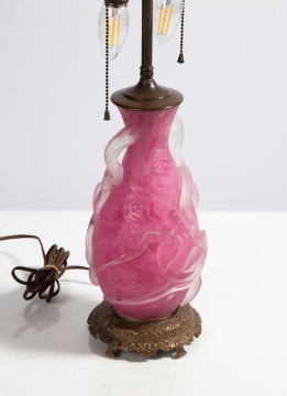 Steuben Rose Quartz Glass Lamp