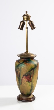 Steuben Moss Agate Lamp