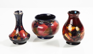 Three Moorcroft Pottery Vases