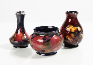 Three Moorcroft Pottery Vases