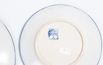 Dedham Pottery Mushroom and Snow Tree Plates