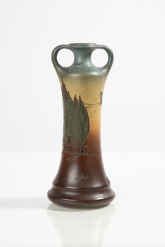 Weller, Dickens Ware Pottery Vase with Golfer