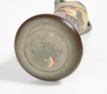 Weller, Dickens Ware Pottery Vase with Golfer