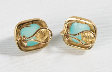 Maz Chalcedony Sugarloaf Cabochon Earrings