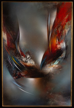 Leonardo Nierman (Mexican, b. 1932) "Vuelo Magico" (Magic Flight)