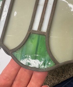 Arts & Crafts Style Leaded Glass Pendant Light