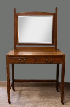 Arts & Crafts Vanity Desk & Mirror