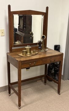 Arts & Crafts Vanity Desk & Mirror