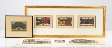 Roycroft Framed Woodcuts & Works by Peter Bina (1888-1969)
