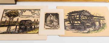 Roycroft Framed Woodcuts & Works by Peter Bina (1888-1969)