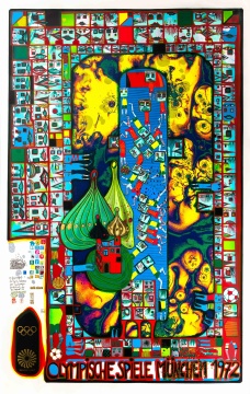 Friedensreich Hundertwasser (1928-2000) Olympic Games, Munich, 1972 (Original Graphic) (Koschatzky 54), 1971