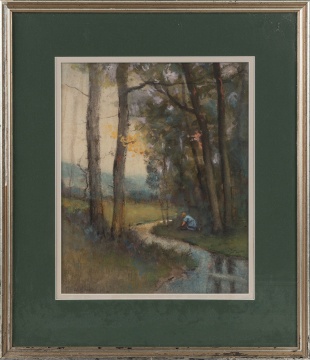 George H. Brodhead (American, b. 1860) Woman Gardening